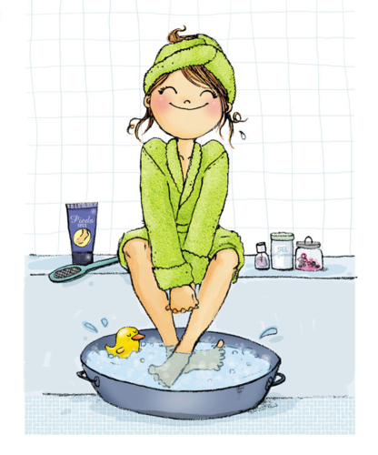 Transformable en jacuzzi pour bain de pieds après la randonnée.