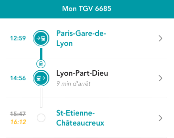 Le problème, SNCF, c'est que les retards ne sont affichés que pour la gare finale du TGV. C'est un peu ballot car 90% des gens qui sont dans ce train descendent à Lyon. Pourquoi ne pas indiquer le retard pour toutes les gares du trajet ?